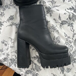 Black Platform Ankle Boots